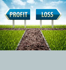 Signs pointing towards profit and loss
