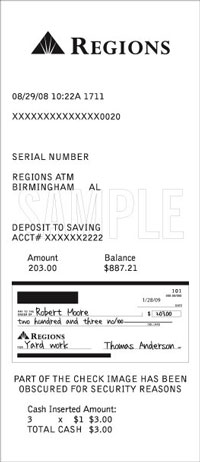 Can a personal check be deposited at an ATM using a prepaid card?