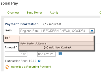 Personal Pay Send Money Regions Step 3 Select The Person You Want To Send Money In Field