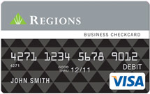 Tarjeta de cheques comercial de Regions