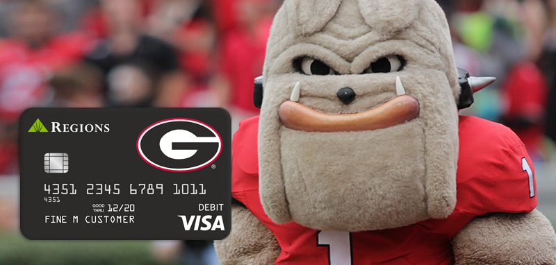 Georgia Bulldogs Checkcard Visa Checkcard Regions