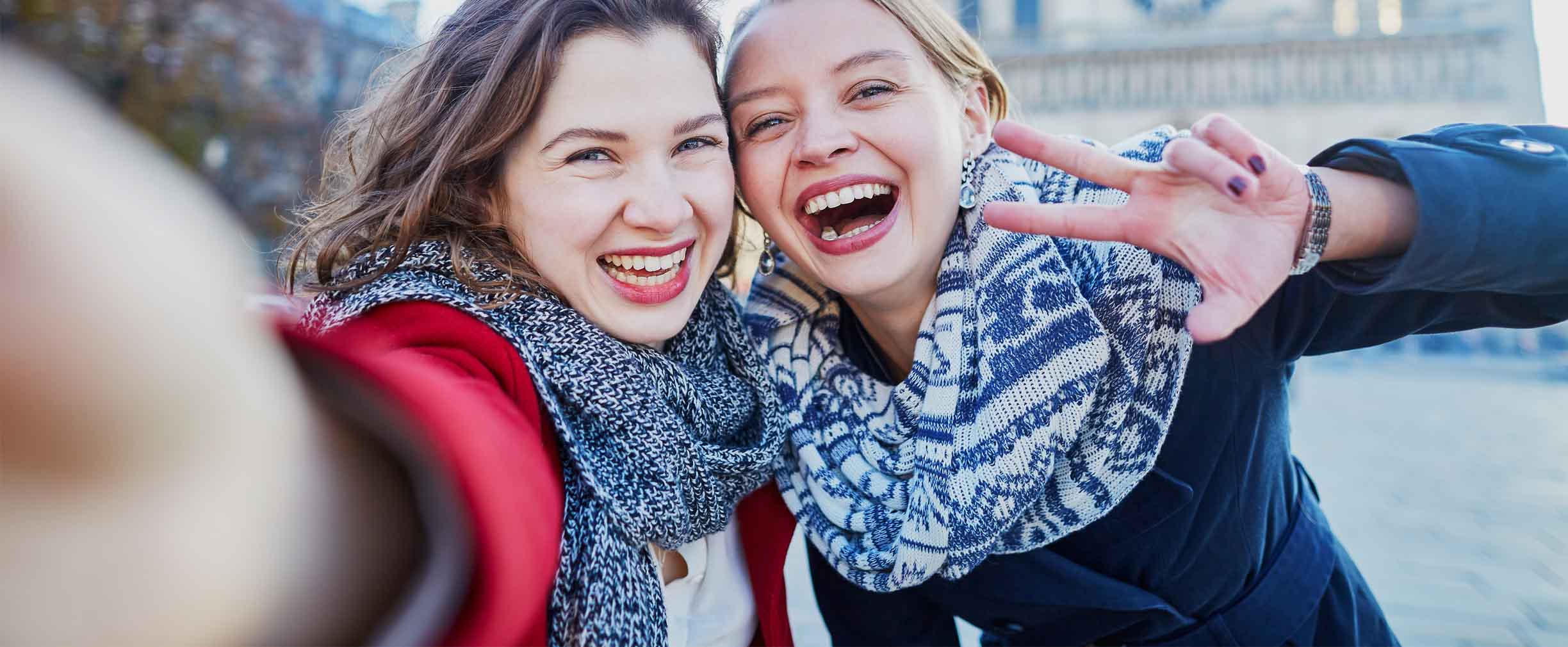 two girls taking a selfie