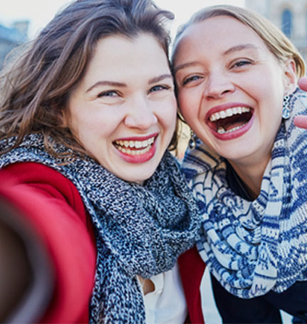 two girls taking a selfie